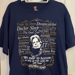 Stephen King T-Shirt! Adult Large, Dark Blue